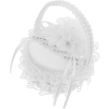 Wedding Box Small Holder Embroidered Flower Basket Pillow for Romantic Ceremonies
