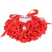 Elegant Heart Pillow Design Wedding Case Holder for Proposal Bearer Pillow Red 1pc