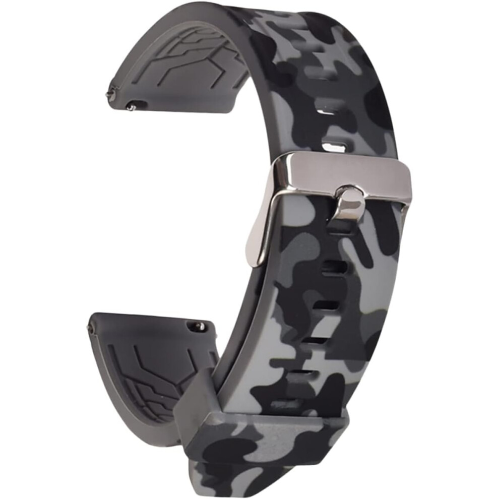 Camouflage Wrist Band Camo Watch Strap Mens Wrist Strap Silicone Watchband For Watch Grey 7426217809541