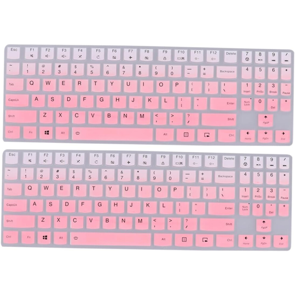 2Pcs Gradient Silicone Keyboard Protector Cover For Laptop R720 Dustproof Keyboard Film Compatible Laptop Keyboard Cover Pink 6426217868723