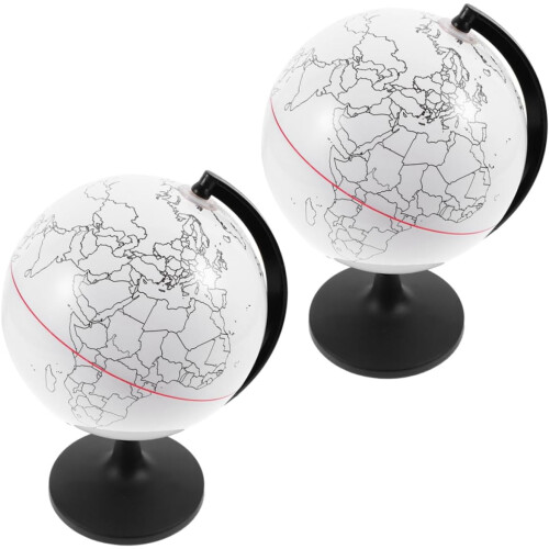 Unpainted Small Globe Model for DIY Coloring Craft Desk Decorations Educational Teaching Tool for Pack