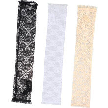 Elegante kanten armbeschermers, elastische elleboogbeschermers voor fietsen, autorijden, golfen, buitenactiviteiten, zwart