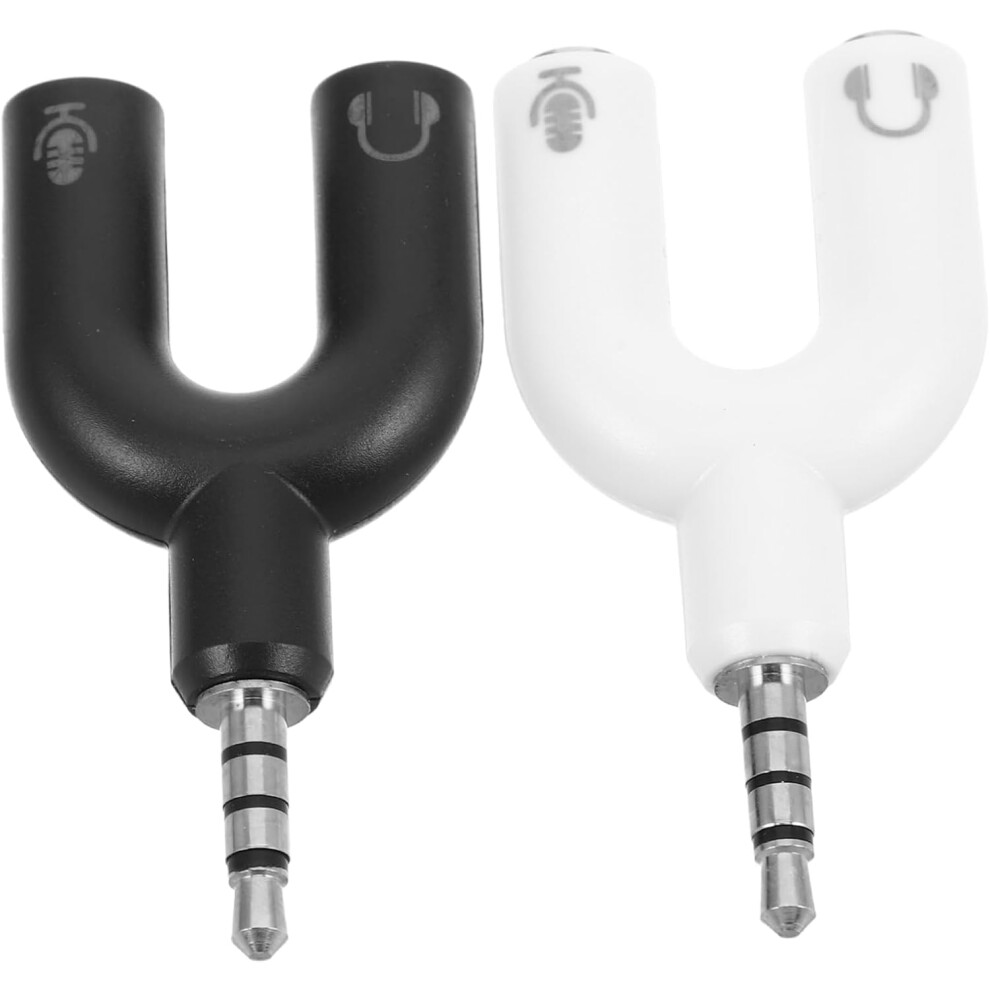 2Pcs Audio Converter Headphones Earphones Headset Microphone Splitter Adapter Audi 5426217752696