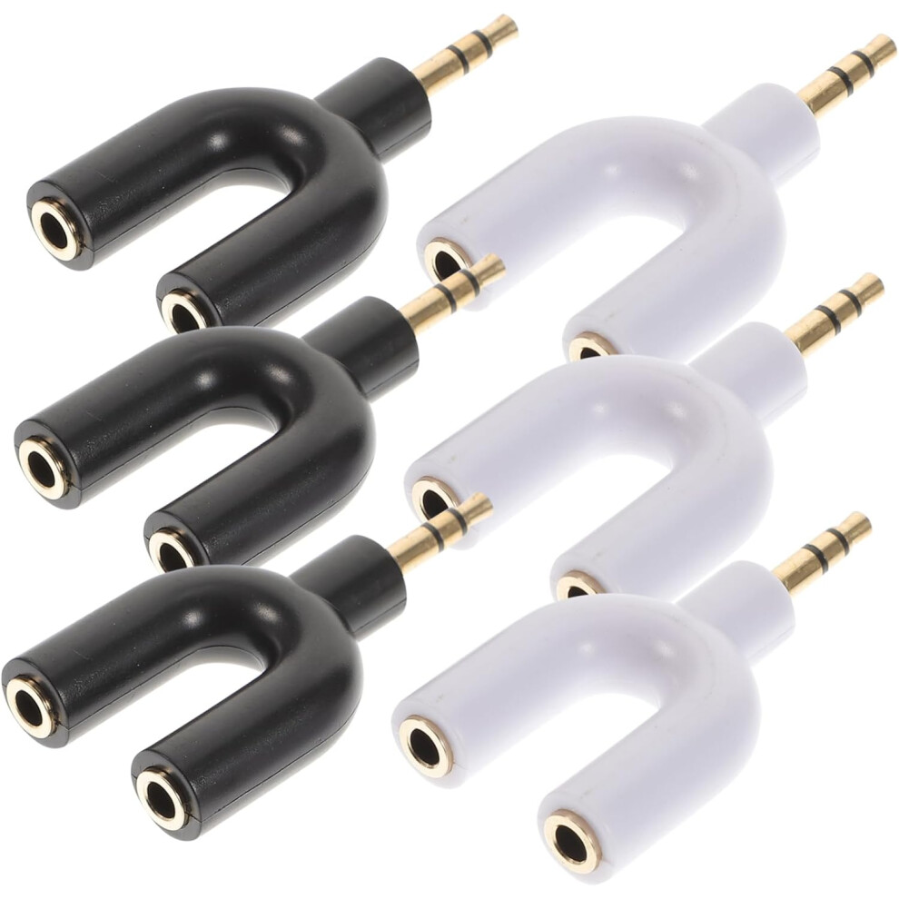 6Pcs U Shape 3.5Mm Earphones Adapter Stereo Audio Splitter For Sharing Music Movies 5426217753204