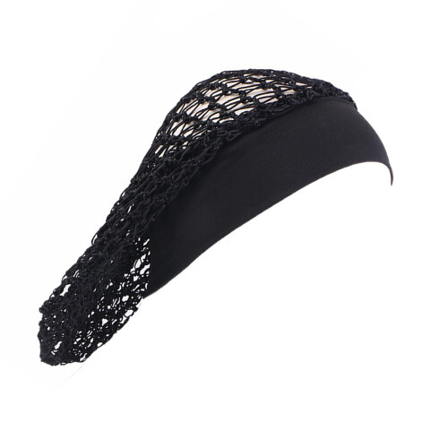 Bonnet de Cheveux Élastique à Large Bord - Protection et Style Black 2