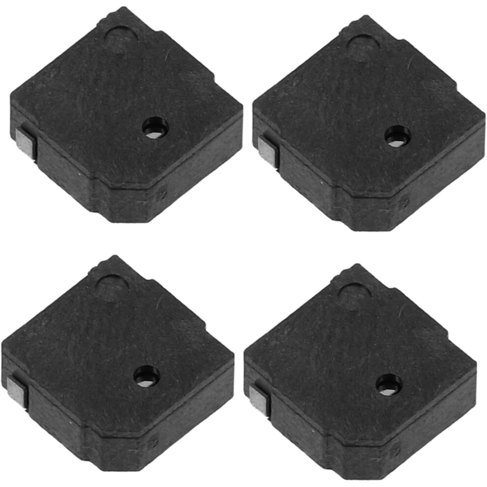4Pcs Mini Buzzer Passive Electric Buzzer Electronic Alarm Piezo Electric Tone Alarm Electronic Sounder Plastic Black 5426217747555
