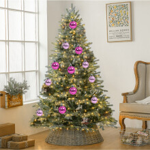 Plastic Christmas Tree Ball Ornament 6cm Hot Pink