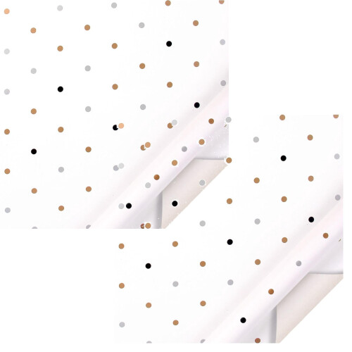 Gift Wrapping Paper Gold White Polka Dots 1 Roll