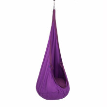 Kids Folding Pod Swing Chair with Inflatable Pillow Purple