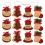 Dalrosia Christmas burlap ornaments rustic red 12 pcs 1