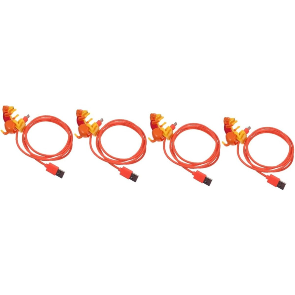 4Pcs Rogue Dog Data Cable Funny Toy Charging Cable Lovely Mobile Phone Charging Cable Portable 5426217737006
