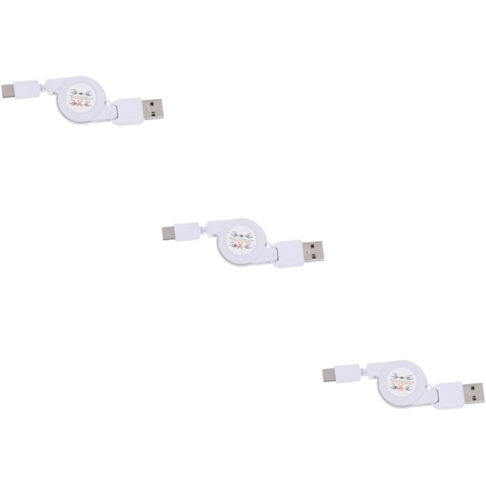 3Pcs Usb Charging Cable Retractable Charging Cable Charger Fast Charging Cords Andoid Phones White 5426217736887