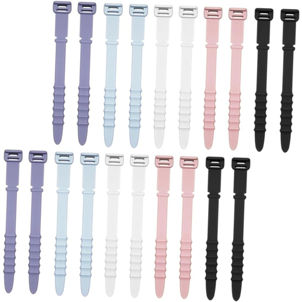 20Pcs Silicone Cable Tie Data Cable Holder For Electronics Earphones Laptop Phone Charging Cords 5426217743694