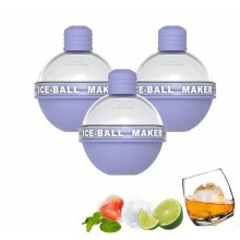 Clear Ice Ball Maker Silicone Mold 2.5 Inch 3 Pack