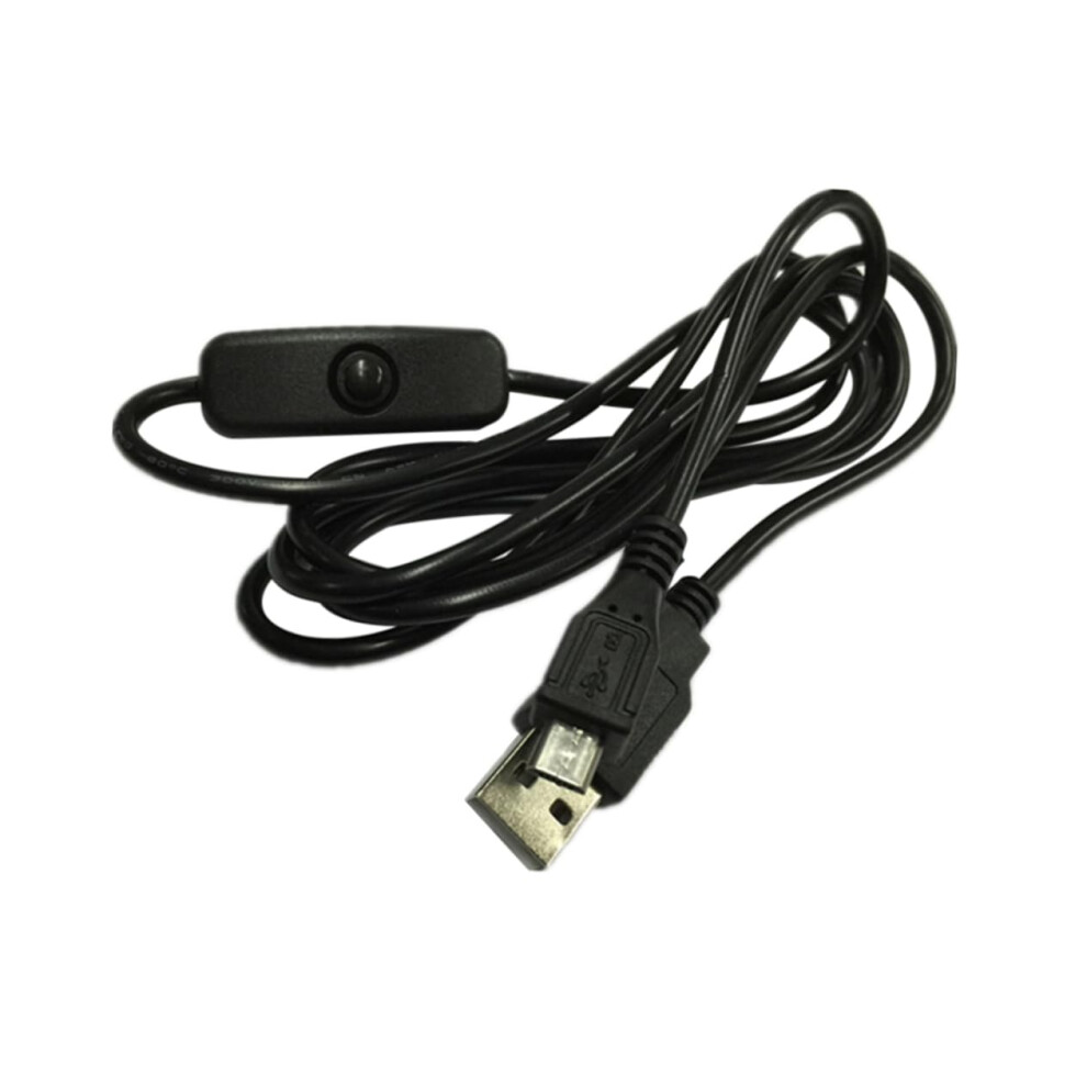 100Cm Micro Usb Charging Cable With Click Button Power On/Off Compatible Black 5426217736450