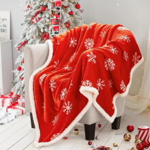 Christmas Snowflake Print Blanket 100x150cm Red
