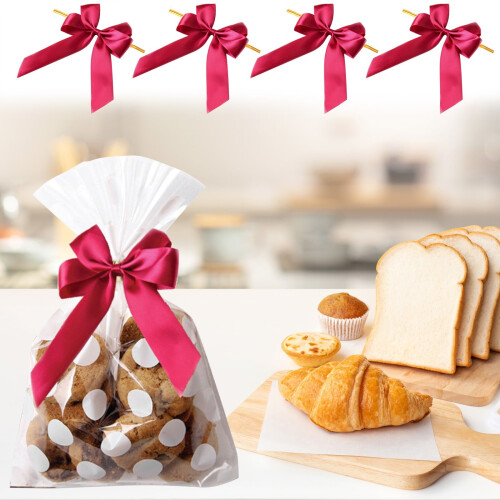 Décorations de nœuds de Noël avec fil de fer (4 ensembles)