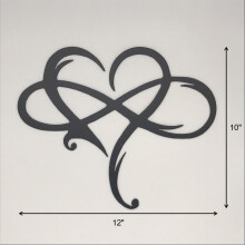 Wrought Iron Wall Decor Heart Shape Metal Art 25x30cm