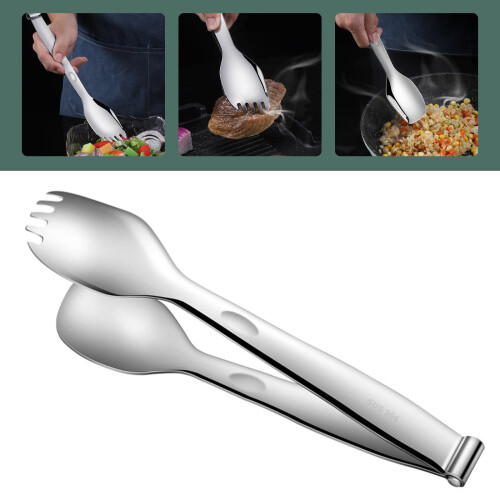 Pinça para bife Donemore em aço inoxidável com garfo, 30 cm (12 polegadas)
