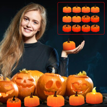 Lanternes LED d'Halloween pour décoration extérieure (12 pièces)