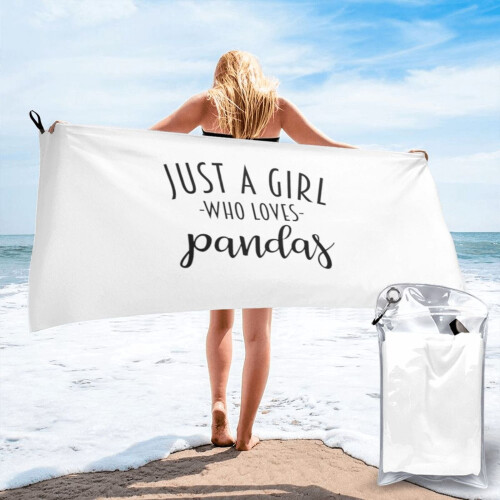 Panda strandhanddoek van microvezel, 30 x 60 inch.