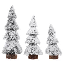 Ensemble de 3 mini sapins de Noël blancs enneigés Weiweiguan
