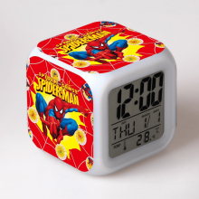 Réveil numérique pour enfants, motif Spider-Man, LED 7 couleurs