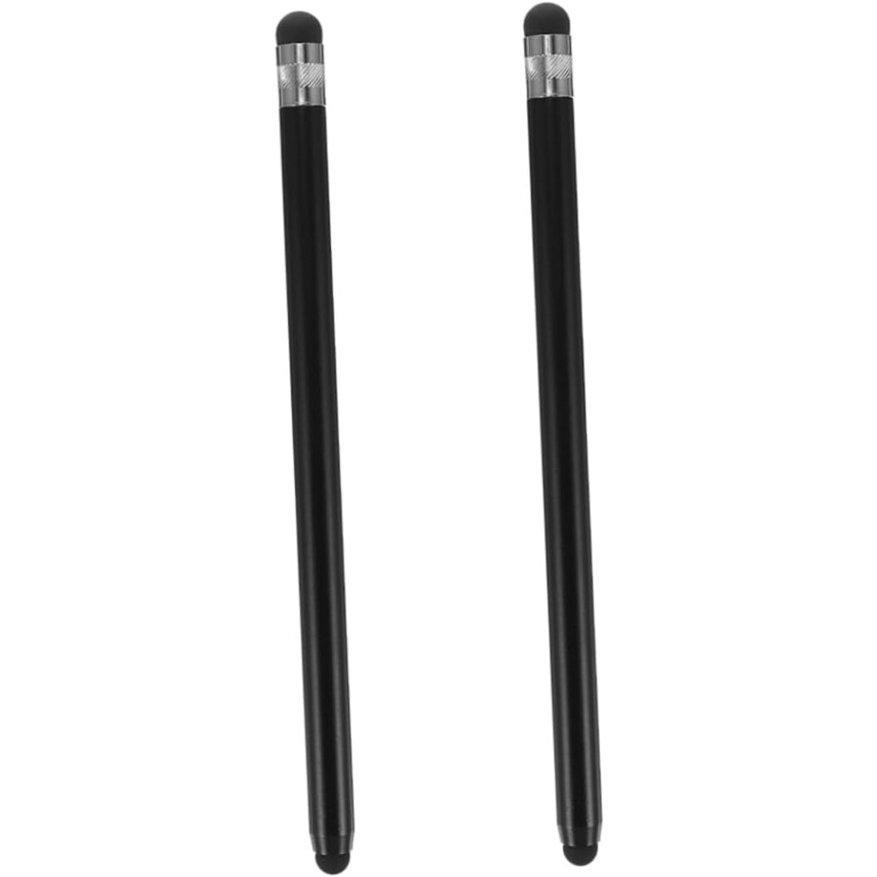 Metal Round Handwriting Stylus Pen For Touch Screen Capacitive Stylus Pencil 2 Nibs 2 Pack Black 5426217735712