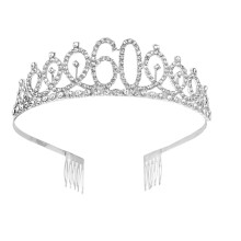 Rhinestone Crown with Hair Comb – Silver