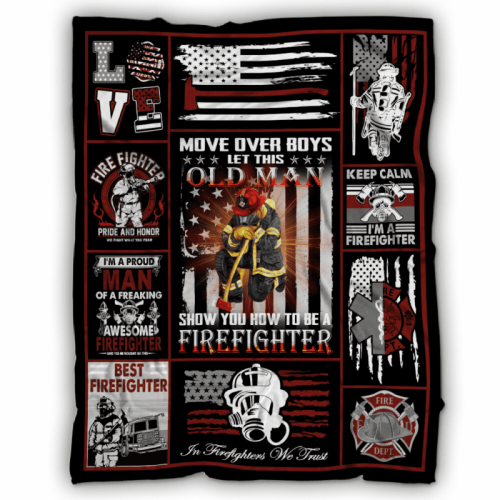 Firefighter Fleece Blanket Sherpa Throw