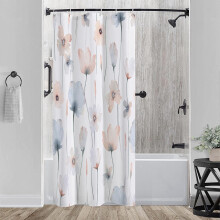 Floral Shower Curtain Set Blue Orange Pink 36"x72"