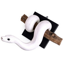 Hand Painted Resin Snake Figurine Ornament for Decoration-White