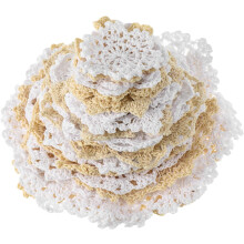 24Pcs Handmade Crochet Cotton Doilies Elegant Flower Decorative Crochet Appliques