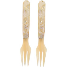 Dessert Forks Set of 2 Shell-Design Sturdy Easy to Clean for Dining Outdoor Activities