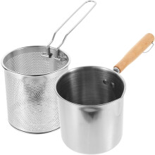 Mini Frying Pot Stainless Steel Small Fryer Frying Basket Frying Pan Fryer Kit Mini Fryer Basket