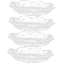 4pcs Glass Tea Saucers Cushioning Glass Coasters for Teacups Mugs Table Mat for Decor