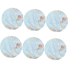 6pcs Round Insulated Coaster Stone Coasters Absorbent Bar Cart Accessories and Decor Bar Accessories