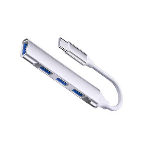 Hub Type-C 4 θυρών: USB 2.0 x 3 + USB 3.0, αλουμίνιο, συμπαγές 8 cm x 1.7 cm x 1.4 cm 1