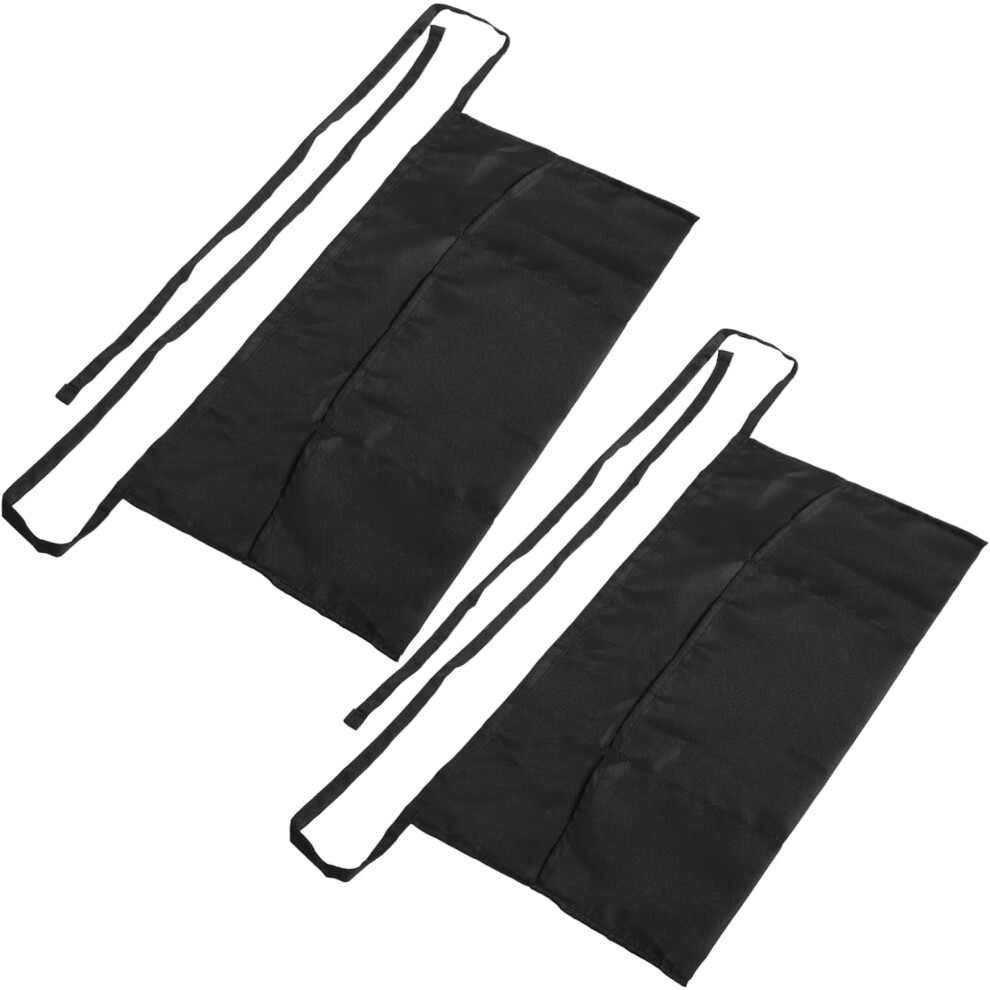 Waterproof Pouch Short Half Waist Server Apron 2Pcs Adjustable Waist Strap Laundry Apron Pockets 5426217700949
