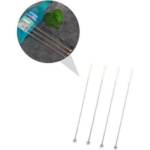 Stainless Cocktail Sticks Αναδευτήρας από ανοξείδωτο ατσάλι Swizzle Stick 6τμχ Σετ 1