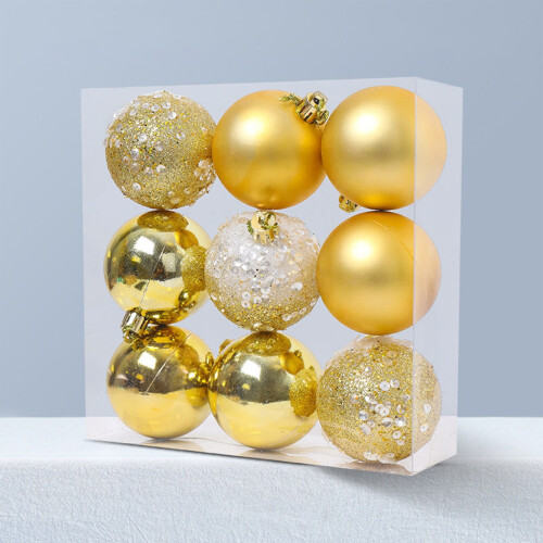 Blue Christmas Balls 6cm Indoor Tree Ornaments 9 Pack 2