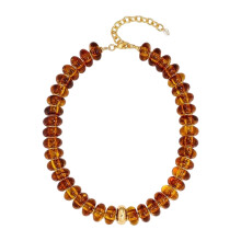 Elegant Acrylic Beaded Lariat Necklace Versatile Wear For-brown