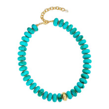 Stijlvolle ketting met veelkleurige acrylkralen, trendy-turkoois