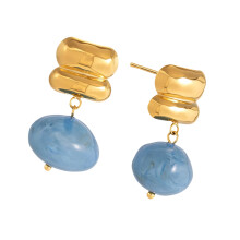 Trendy Handmade Resin Studs Earrings Lightweight-JDE0109029 BL