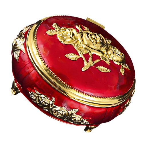 Robuste Schmuckschatulle aus Legierung mit-Goldenes Rot