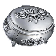 Vintage Styles Jewelry Container Crafted From Alloy-Ancient Tin