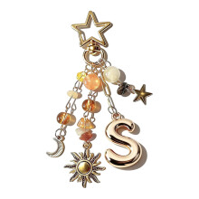 Elegant Letter Keychain Creative Key Holder Charm Star-S type