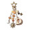 Lovely Letter Keychain Highlighting Star Moon Design Bag-Type D 1