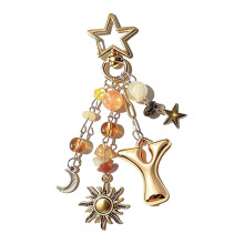 Trendy Y2K Style Keyring With Initial Letter And Star-Type Y