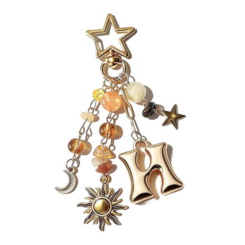 Personalized Letter Keychain Featuring Adorable Star-N models